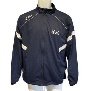 ASICS Men's S Small Navy Warm Up Jacket with "TEAM OVA" Logo